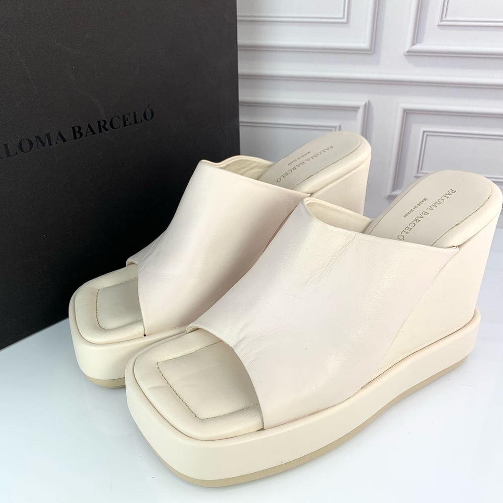 NEW! Paloma Barcelo Mirt Platform Wedge Slide Sandal Size 39
